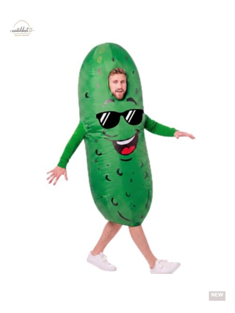 Inflatable Pickle Costume Adult Funny Halloween Blow Up Suit